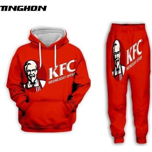 XS-7XL New Men/Womens KFC Colonel Funny 3D Print Casual Fashion Hoodies/Sweatpants Hip Hop Tracksuits