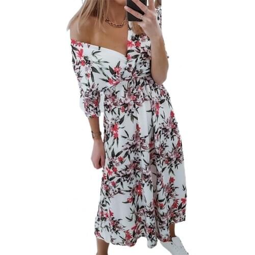 Dress V Neck Cross Collar Female Women Tight Waist Lace Up Dress for Vacation