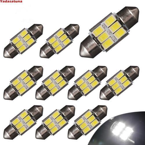 10x C5w led 31mm 5630 SMD 6 LED Ampoule Lampe Dome Festoon C5w Led anti erreur DC 12V Blanc Voiture