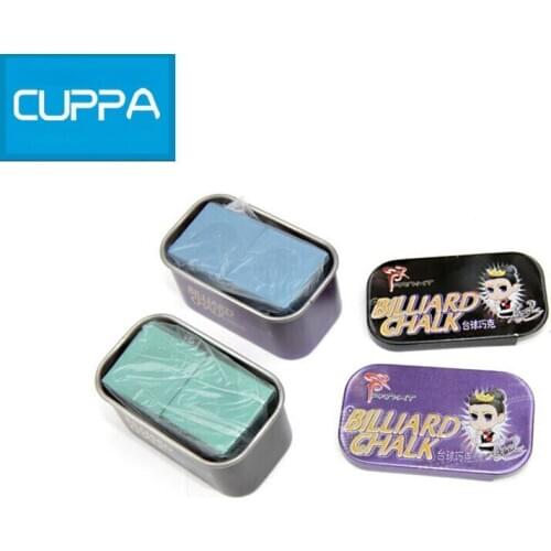 2 Pcs/lot Cuppa Billiard Chalk Billiards Snooker Accessories Oily and Dry Billiard Chalks Tow Colors 2016 China