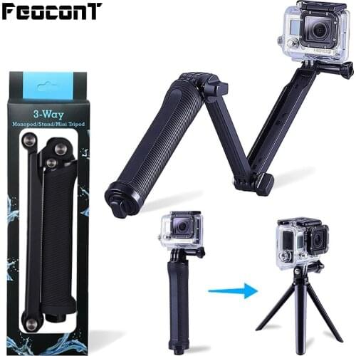 3-Way Grip Arm Monopod Mount Adjustable Tripod Handheld Stabilizer Handheld Grip For GoPro Hero 7 6 5 4/3+ SJ4000 SJ5000 Xiaomi