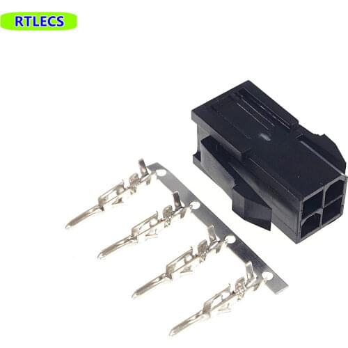 50 Sets 4.2 mm 4 PIN Plug Housing PC computer EPS CPU ATX 4Pin 2x2 P Power Connector Shell Crimp Terminal Contact Pin Female