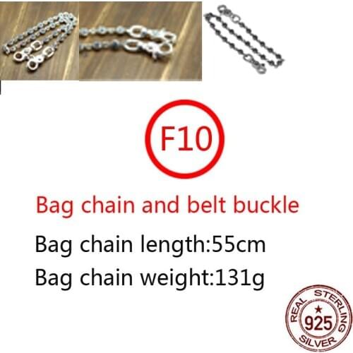 F10 925 sterling silver bag chain trousers chain cross flower anchor shape personality fashion retro tide brand punk style