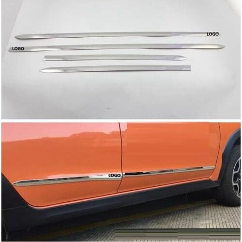 For SUBARU XV 2015 4PCS Car Styling stainless steel Exterior Car Side Door Body Trim Molding Accessories Cover Trim