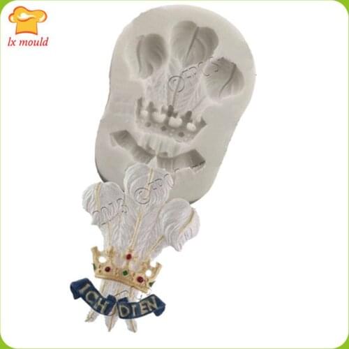 Double sugar dry pace silicone chocolate moulds European crown feathers Cake decoration feather sugar silicone tools