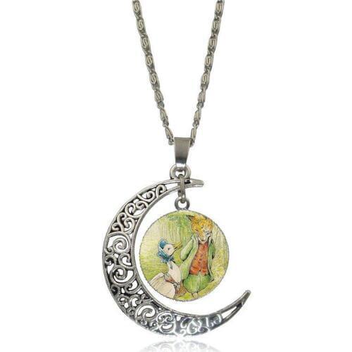 EJ Glaze For Women Choker Design Fashion Glass Crescent Moon Women Necklace Pendants The Tale of Mr. Tod Fox