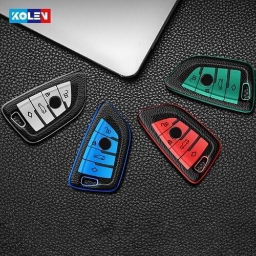 Leather+TPU Car Remote Key Cover Case For BMW 1 2 5 7 Series X1 X3 X5 X6 F15 F16 E53 E70 E39 F10 F30 G30 G11 F48 F39 G01 F85 F86