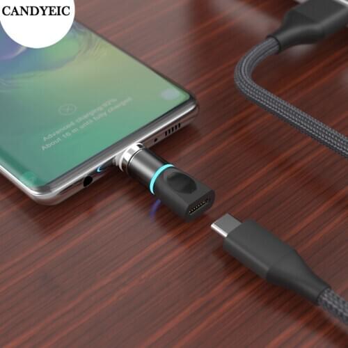 CANDYEIC Type-c Magnetic Adapter for Huawei P40Pro P40 Honor 30s 9A OPPO Find X2 Realme X50 Magnetic Charger Data Transmission