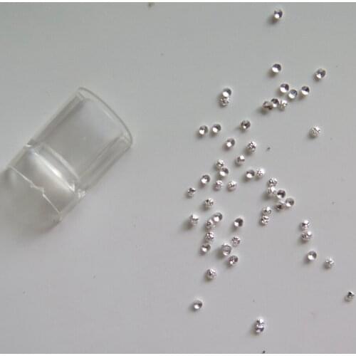 MD-1010 3D Approx. 100pcs/bag Tiny 1.5MM Silver Round Textured Surface Metal Stud Metal Nail Art Decoration