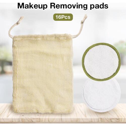 Reusable Cotton Pads Makeup Remover Cotton Rounds Washable Bamboo Fiber Makeup Remover Pad Skin Cleaning Pads Makeup Remover