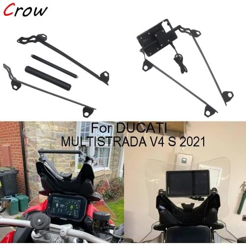 Mobile Phone Navigation Bracket USB Phone Charging For DUCATI MULTISTRADA V4 S 2021