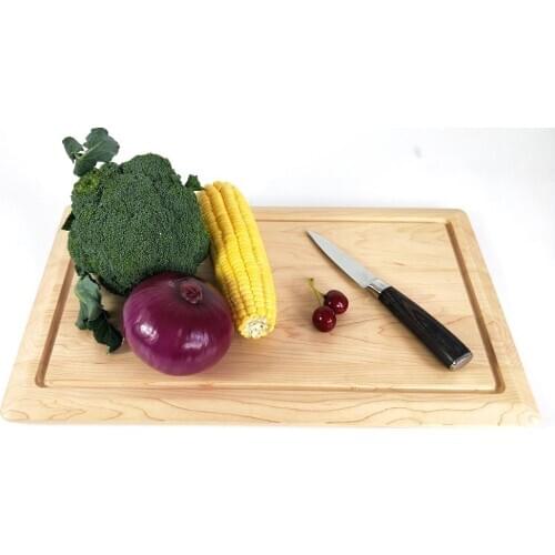 Organic Maple Wood Cutting Board with Juice Groove - Best Kitchen Chopping Board for Meat (Butcher Block) Cheese and Vegetables