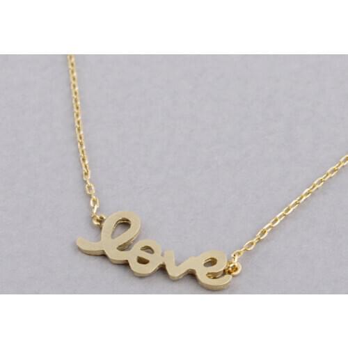 Hollow Love Letter Pendant Necklace Women Valentines Day Gift 10pcs/lot