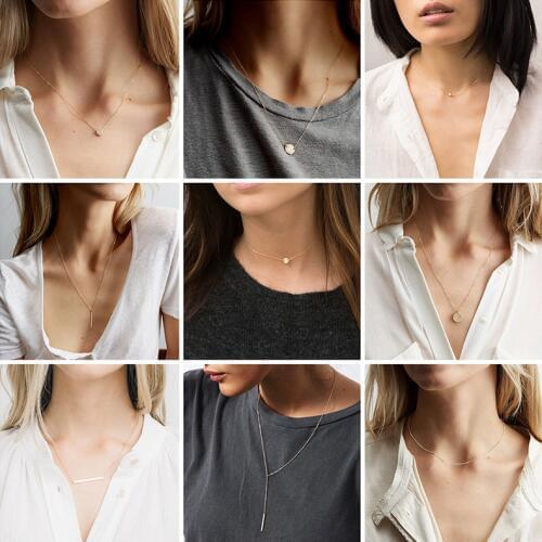 CC Stainless Steel Necklaces Women Name Letter Chocker DIY Stylish Simple Pendant Fashion Jewelry Long Chain Party Drop Shipping