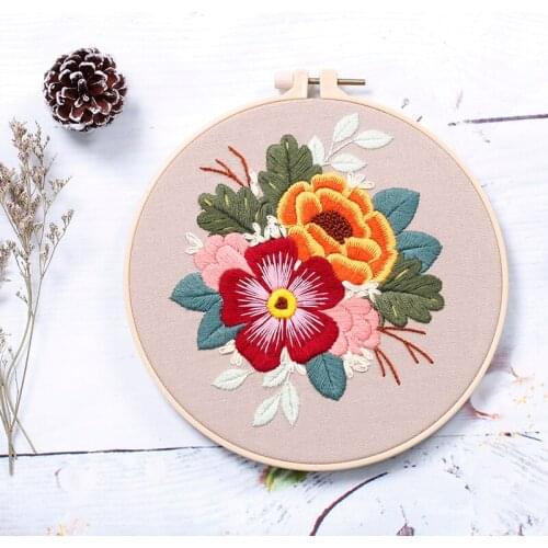 Hand embroidery diy craft kit embroidery kit pattern needlework kit punch embroidery kit mini embroidery hoops embroidery kit