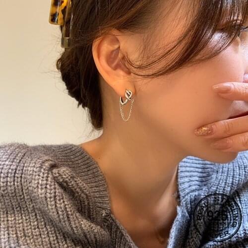 S925 Silver NeedleTassel Hoop Earrings Simple Knot knotted Personality Hip Hop Fashion Hot Student Lady Wedding Jewelry INEFFA
