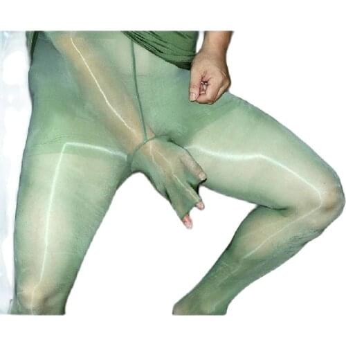 Sex Appeal Glossy Male Penis Open Sleeve Pantyhose Stockings Fetishism Sexy Trousers Transparency Pants-hoses Cock Ring Tights