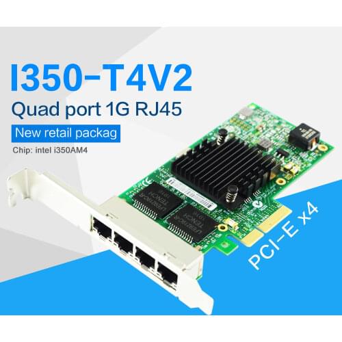 FANMI I350-T4V2 4-Port Gigabit Ethernet PCI-Express X4 intel I350AM4 Server Adapter Network Card