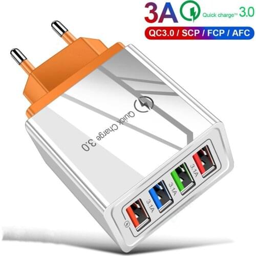Fast Charger USB Phone Charger Quick Charge QC3.0 5V/3A EU/US Plug Wall Charger For Huawei iphone Samsung Xiaomi USB Charger