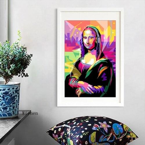 Modern Wall Art Abstract Canvas Oil Painting Mona Lisa Portrait Posters and Prints Wall Pictures for Living Room Home Decor
