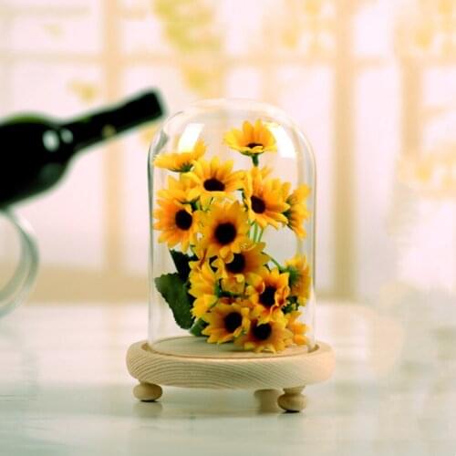 48sets/pack 9*12cm Three-Leg Log Base Glass Dome Vase Home Decoration Diameter=9cm Heigt=12cm Glass Dome Gift Wedding Decoration