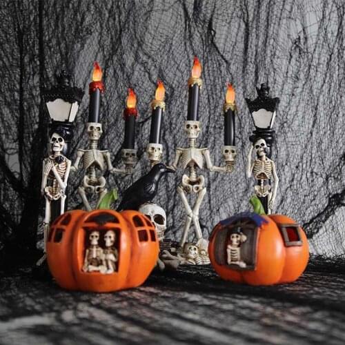 Halloween Decor LED Ghost Hand Skeleton Light Horror Skull Ghost Street Lamp For Haunted House Bar Props Party Decoration