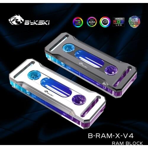 Bykski B-RAM-X-V4,RGB RAM Water Block Support Dual Channel Memory Cooler RAM Heatsinks Radiator Copper