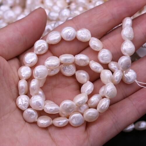 Small Button Shape Pearl Beads Natural Freshwater Pearls for Necklace Bracelet Accessories Jewelry Making DIY For Women 8-9mm