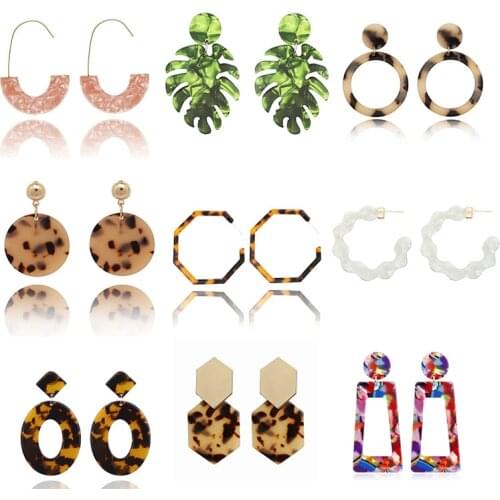Women fashion jewelry exaggerated accessories acrylic earrings stud jewelry gift