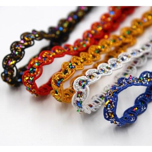 500Meter Gold Lace Trim Fabric Sewing Lace Silver Centipede Braided Lace Ribbon Curve Lace DIY Clothes Accessories Wedding Craft