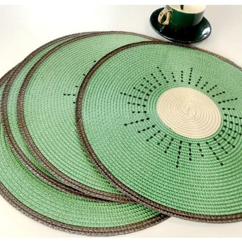 1Pcs Round Placemat Cartoon Fruit Dining Table Plate Mat Bowl Watermelon Lemon Drink Coasters Kitchen Accessories Home Deco