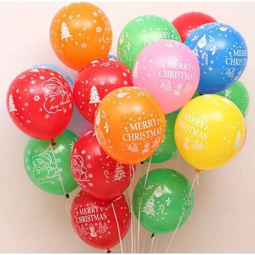 10pcs 12inch Multicolor Merry Christmas Latex Balloons Santa Claus Snowman Tree Christmas Party Home Decorations Air Globos
