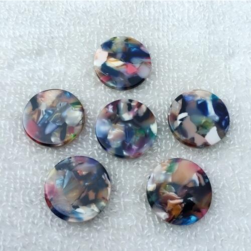 15pcs/lot Round Rhinestones Natural Abalone cabochon Shell sheet slabs stone cabochon without holes -Z411