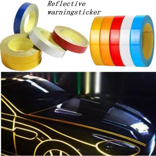 1cm*500cm Reflective Stickers Firm Durable Bicycle Car Trunk 5 Colors Strong Viscosity Striking Auto Warning Waterpoof Decals