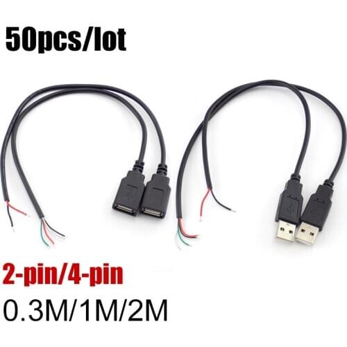 4 Pin Micro USB 2.0 Male female Jack Data DIY Power Charging Cord Extension charger Cable 2 4 Wires 5V Connector Adapter