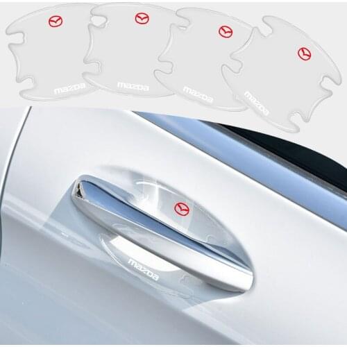 4pcs Car Door Handle Transparent Sticker For Mazdas 2 3 4 5 6 7 8 CX5 Atenza CX-7 CX-9 CX-3 CX-4 CX-8 MX3 MX5 Car Accessories