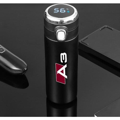 400ml Intelligent Thermos Travel Insulated Sport Cup Stainless Steel Vacuum Water Bottle For audi A3 A4 A5 A6 A7 A8 Q3 Q5 Q7 Q8