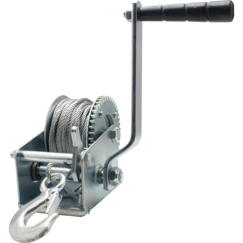 600lb Steel Cable Hand Winch Crank Gear Winch ATV Boat Trailer Heavy Duty
