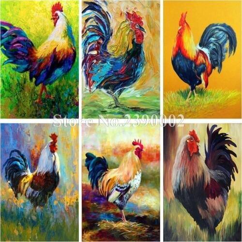 Full Rhinestones Diamond Embroidery Chicken Cock Canvas 5d Diy Diamond Painting Cross Stitch Crafts Mosaic Home Decor Christmas
