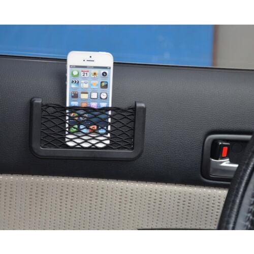 Youwinme Car Stying Auto Seat Side Back Storage Net Bag Universal Vehicle Backseat Phone Holder Pocket Organizer Box Black