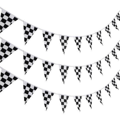 Free Shipping Aerlxemrbrae 10M 38pieces/set14cmx21cm Checkered Racing Flag Banners for Racing,Race Car Party,Sport Events