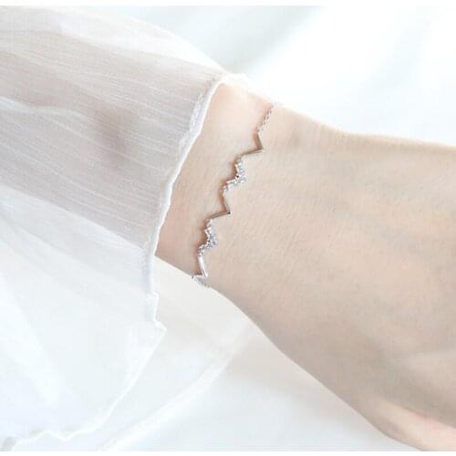 Zircon Wave Chain Bracelet For Women Opening Original New Fashion Trendy Vintage Hot Charm Femme Student Gift Jewelry BOYULIGE