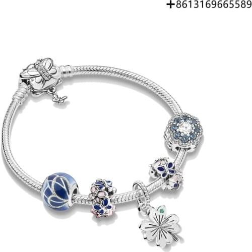 100% 925 Pure Silver Original Reproduction 1:1 Blue Butterfly Wing Bracelet Manufacturers Direct Batch Free Delivery