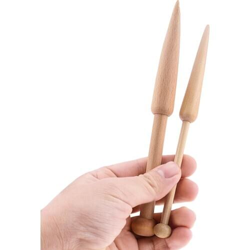 1 Piece Wood DIY Weaving Tool Woven Sweater Scarf Tapestry Bobbin Stick Single Head Solid Crochet Hook Tools