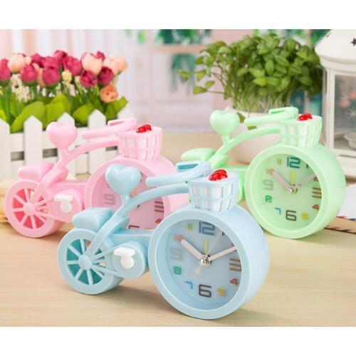 Kids Children Alarm Clock Cute Candy Color Cartoon Bike Shape Alarm Clock Wake Up Table Clock For Boys Girls Bedroom