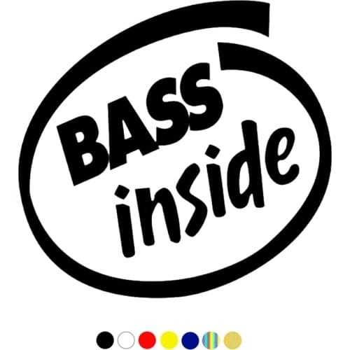CS-507#14.3*15cm Bass Inside Sticker funny car sticker and decal silver/black vinyl auto car stickers