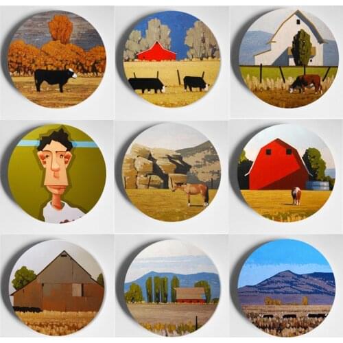 Jeffery R. Pugh Painting Decorative Plate High Quality Beautiful Wall Plate Home Living Room Bar Hotel Art Plate Handcrafts