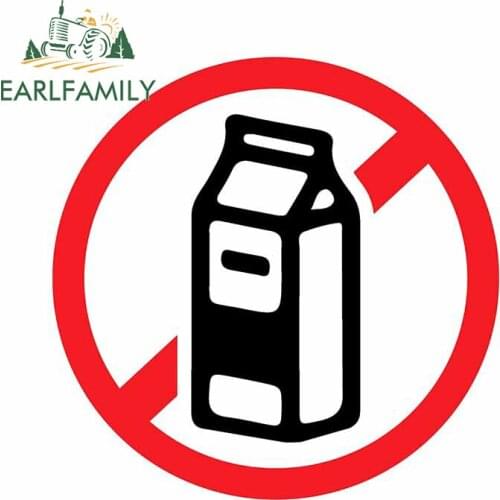EARLFAMILY 13cm x 12.9cm For No Milk Sign Vinyl Car Stickers Graffiti Decal Waterproof Sunscreen Personality VAN Decoration