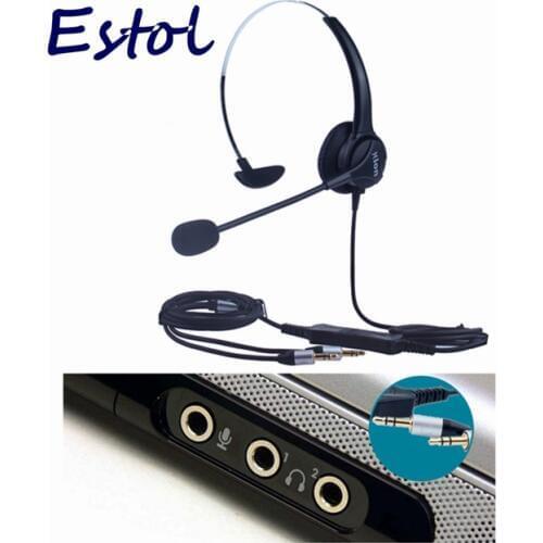 HD voice professional computer dual 3.5 mm plug with QD calbe call center headset,training center earphone,PC Headphone