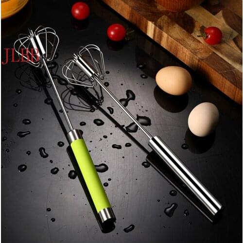 Rvs Hand Druk Roterende Semi-Automatische Mixer Koffie Melk Mengen Eierklopper Handheld Mixer Keuken Koken Gereedschap